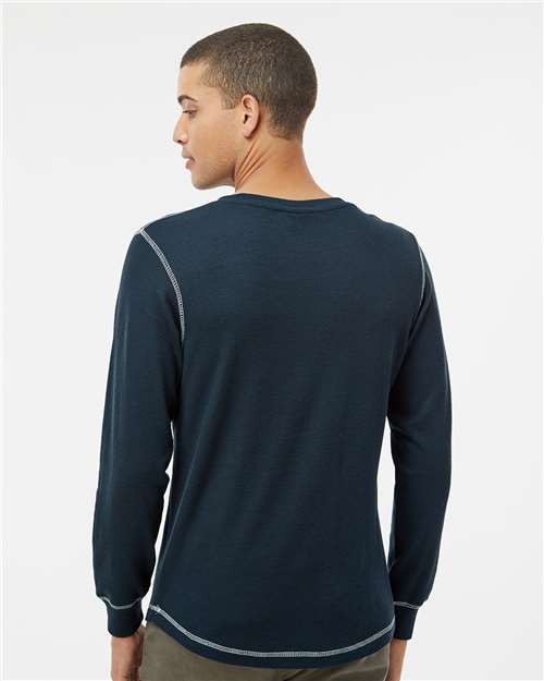 J. America 8238 Men's Vintage Thermal Long Sleeve T-Shirt - Vintage Navy/ Vintage White - model back