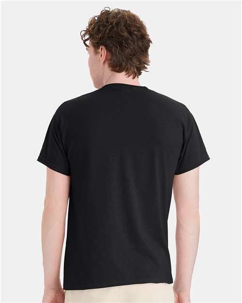 Hanes 5170 Unisex EcoSmart T-Shirt - Black - model back