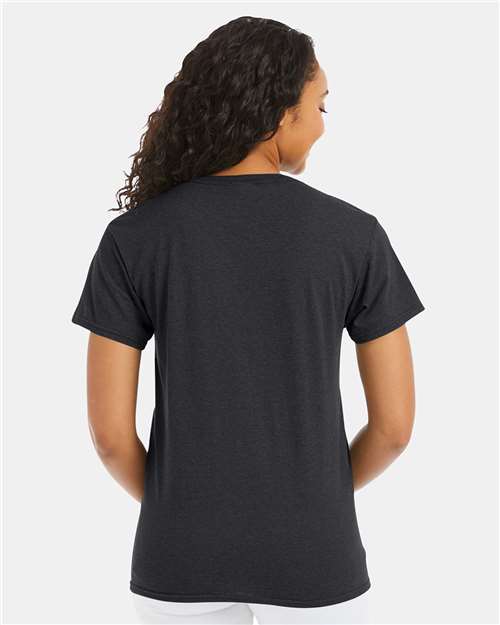 Hanes 5170 Unisex EcoSmart T-Shirt - Charcoal Heather - model back