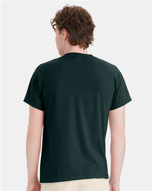Hanes 5170 Unisex EcoSmart T-Shirt - Deep Forest - model back