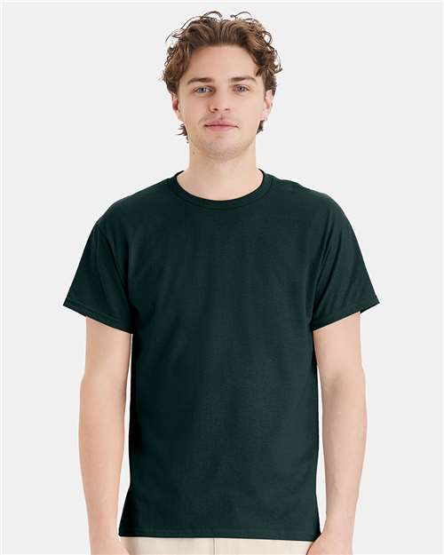 Hanes 5170 Unisex EcoSmart T-Shirt - Deep Forest - model front