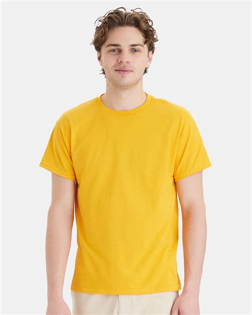 Hanes 5170 Unisex EcoSmart T-Shirt - Gold - model front