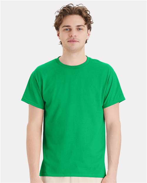 Hanes 5170 Unisex EcoSmart T-Shirt - Kelly Green - model front