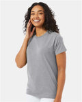 Hanes 5170 Unisex EcoSmart T-Shirt - Light Steel - model side