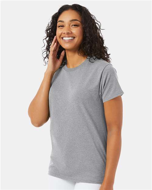 Hanes 5170 Unisex EcoSmart T-Shirt - Light Steel - model side