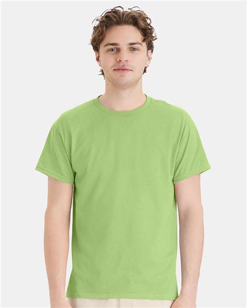 Hanes 5170 Unisex EcoSmart T-Shirt - Lime - model front
