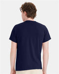 Hanes 5170 Unisex EcoSmart T-Shirt - Navy - model back