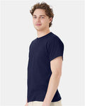 Hanes 5170 Unisex EcoSmart T-Shirt - Navy - model side