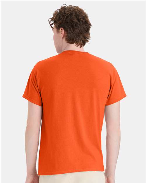 Hanes 5170 Unisex EcoSmart T-Shirt - Orange - model back