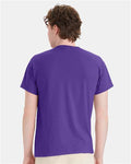 Hanes 5170 Unisex EcoSmart T-Shirt - Purple - model back