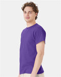 Hanes 5170 Unisex EcoSmart T-Shirt - Purple - model side