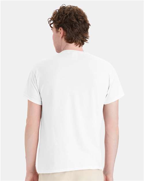 Hanes 5170 Unisex EcoSmart T-Shirt - White - model back