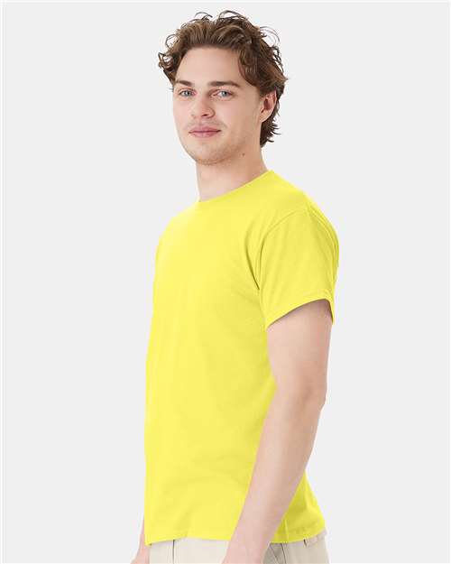 Hanes 5170 Unisex EcoSmart T-Shirt - Yellow - model side