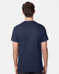 Hanes 5590 Men's Authentic Pocket T-Shirt - Navy - model back