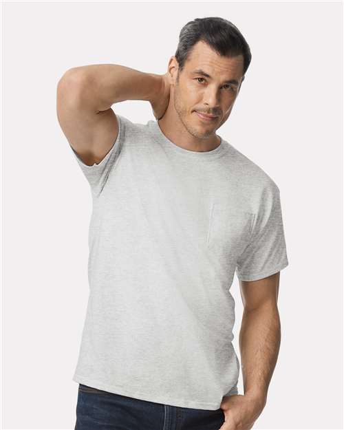 Gildan 2300 Unisex Ultra Cotton Pocket T-Shirt - Ash - model front