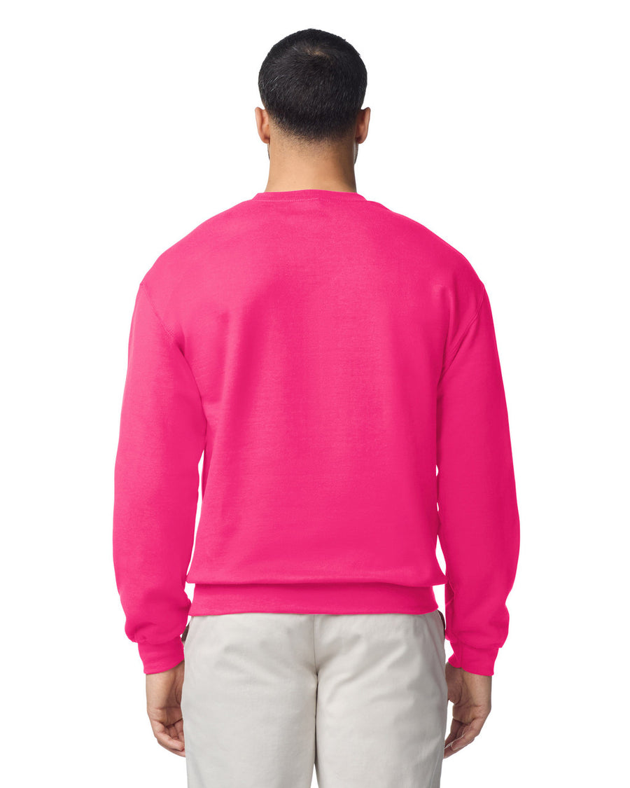 Gildan G180 Heavy Blend Crewneck Sweatshirt - Heliconia - model back