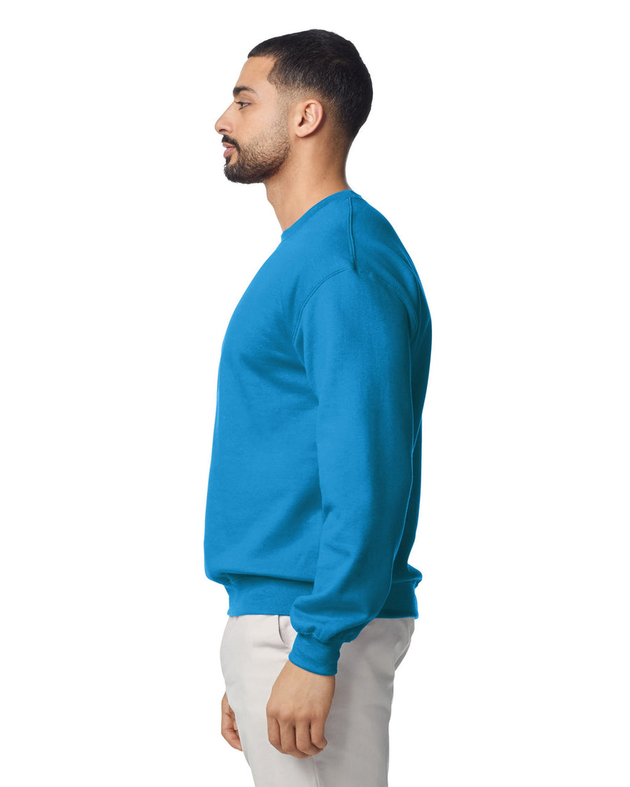 Gildan G180 Heavy Blend Crewneck Sweatshirt - Sapphire - model side