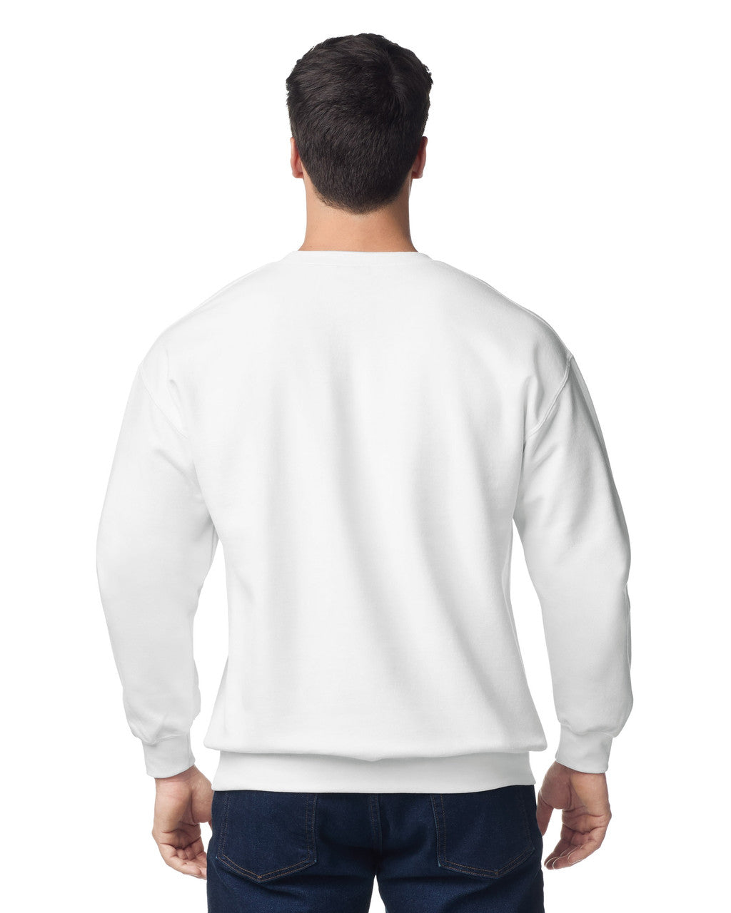 Gildan G180 Heavy Blend Crewneck Sweatshirt - White - model back