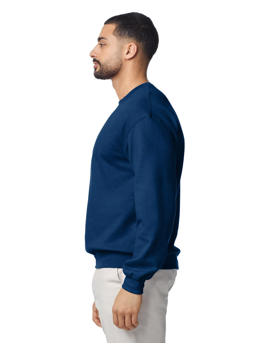 Gildan G180 Heavy Blend Crewneck Sweatshirt - Navy - model side