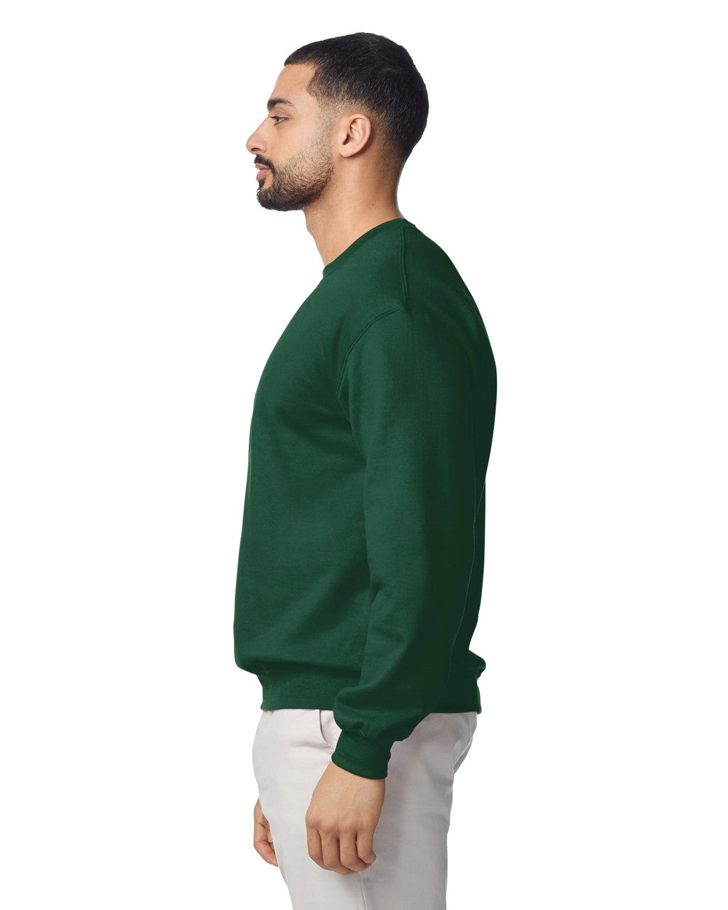 Gildan G180 Heavy Blend Crewneck Sweatshirt - Forest - model side