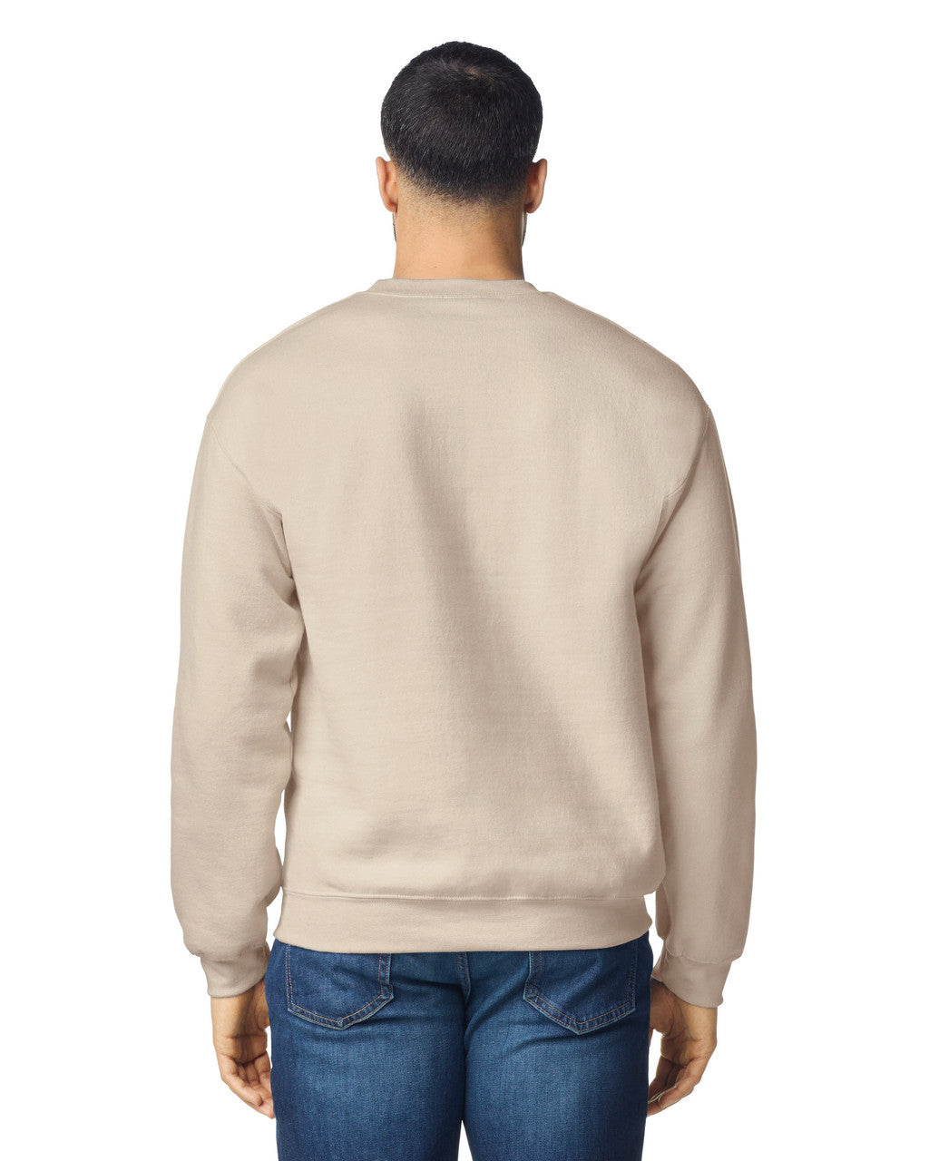 Gildan G180 Heavy Blend Crewneck Sweatshirt - Sand - model back