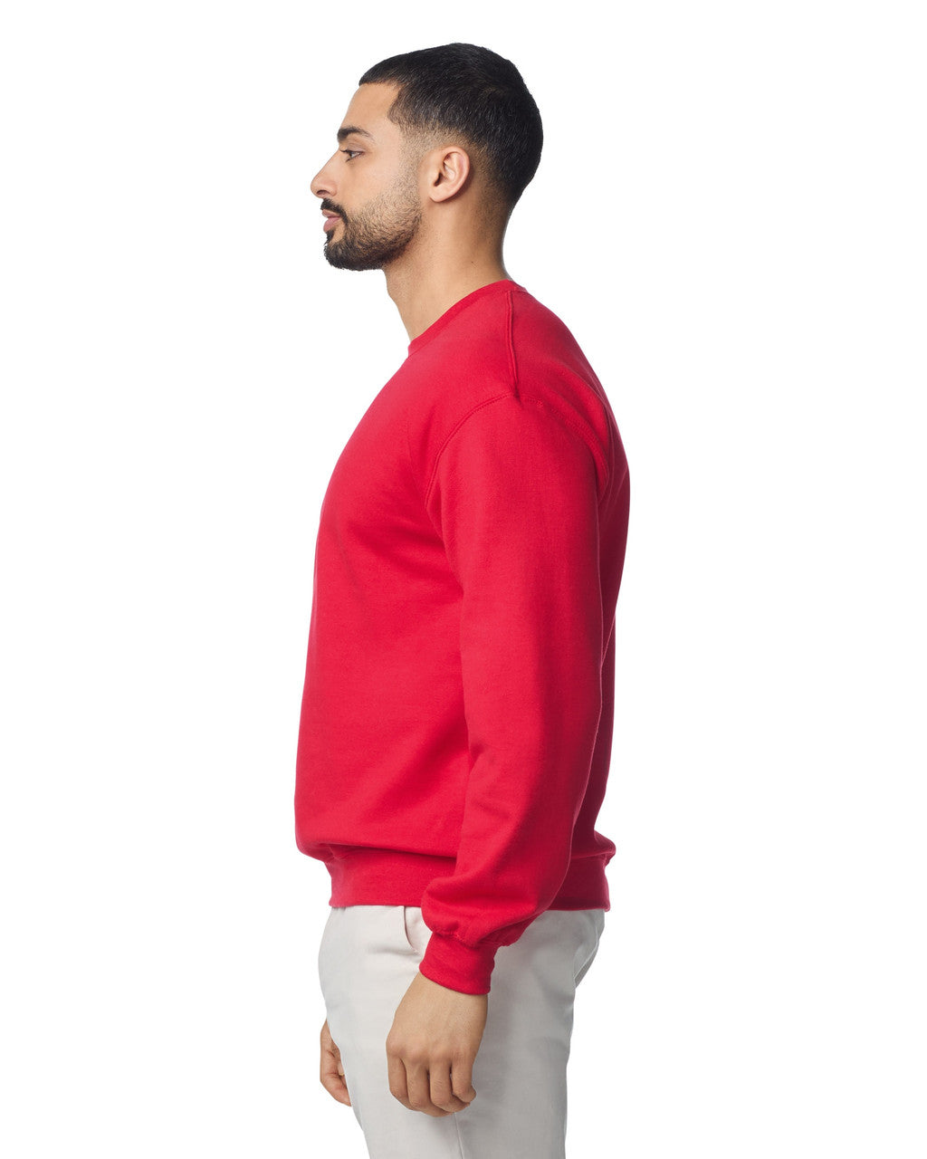 Gildan G180 Heavy Blend Crewneck Sweatshirt - Red - model side