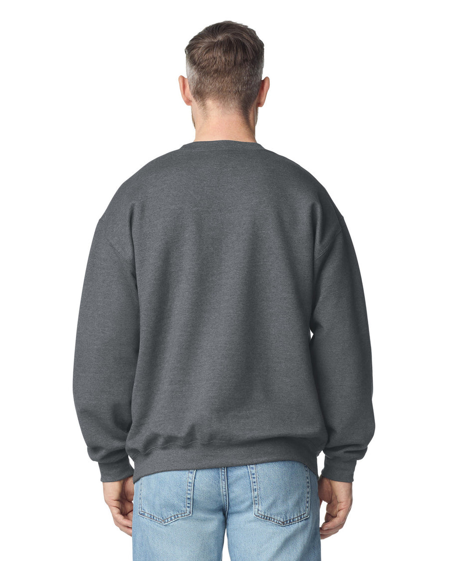 Gildan G180 Heavy Blend Crewneck Sweatshirt - Charcoal - model back