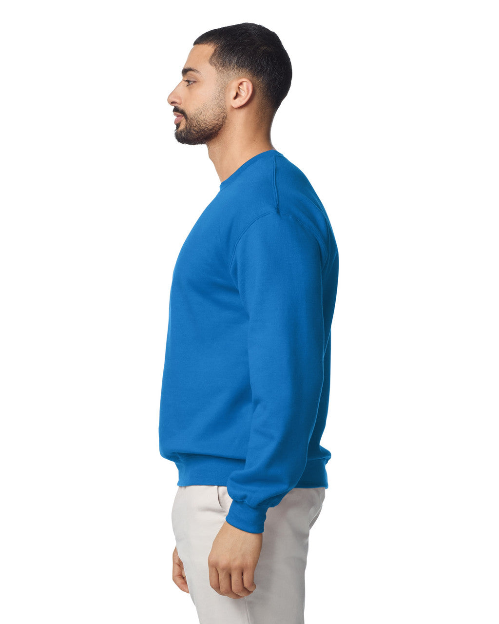 Gildan G180 Heavy Blend Crewneck Sweatshirt - Royal - model side