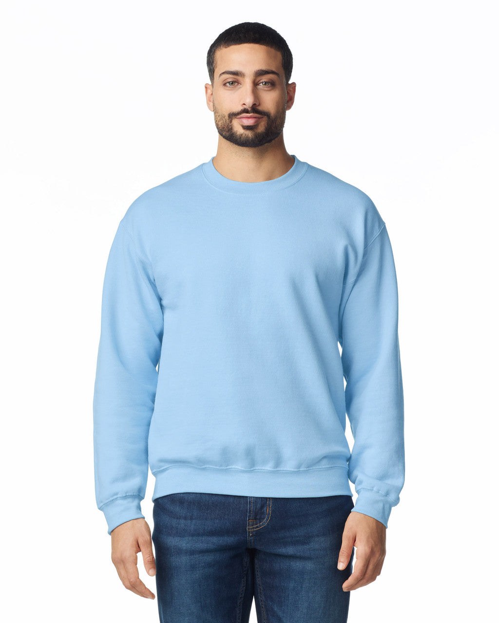 Gildan G180 Heavy Blend Crewneck Sweatshirt - Light Blue - model front