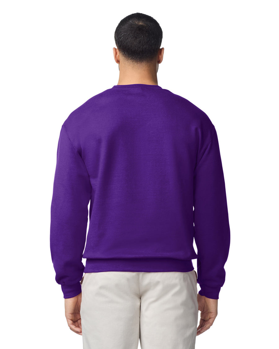 Gildan G180 Heavy Blend Crewneck Sweatshirt - Purple - model back