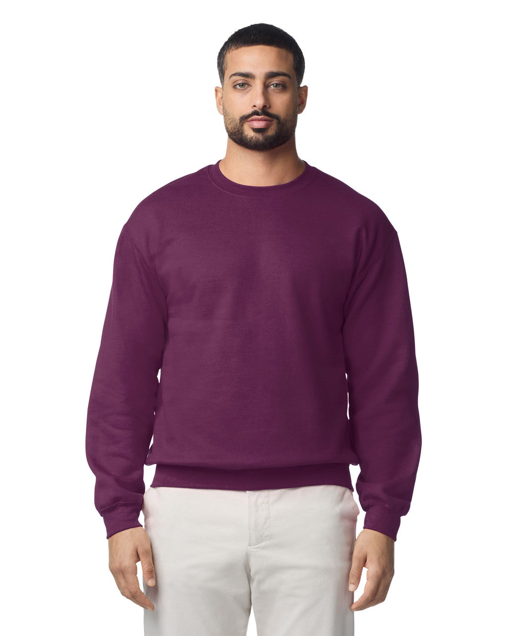 Gildan G180 Heavy Blend Crewneck Sweatshirt - Maroon - model front
