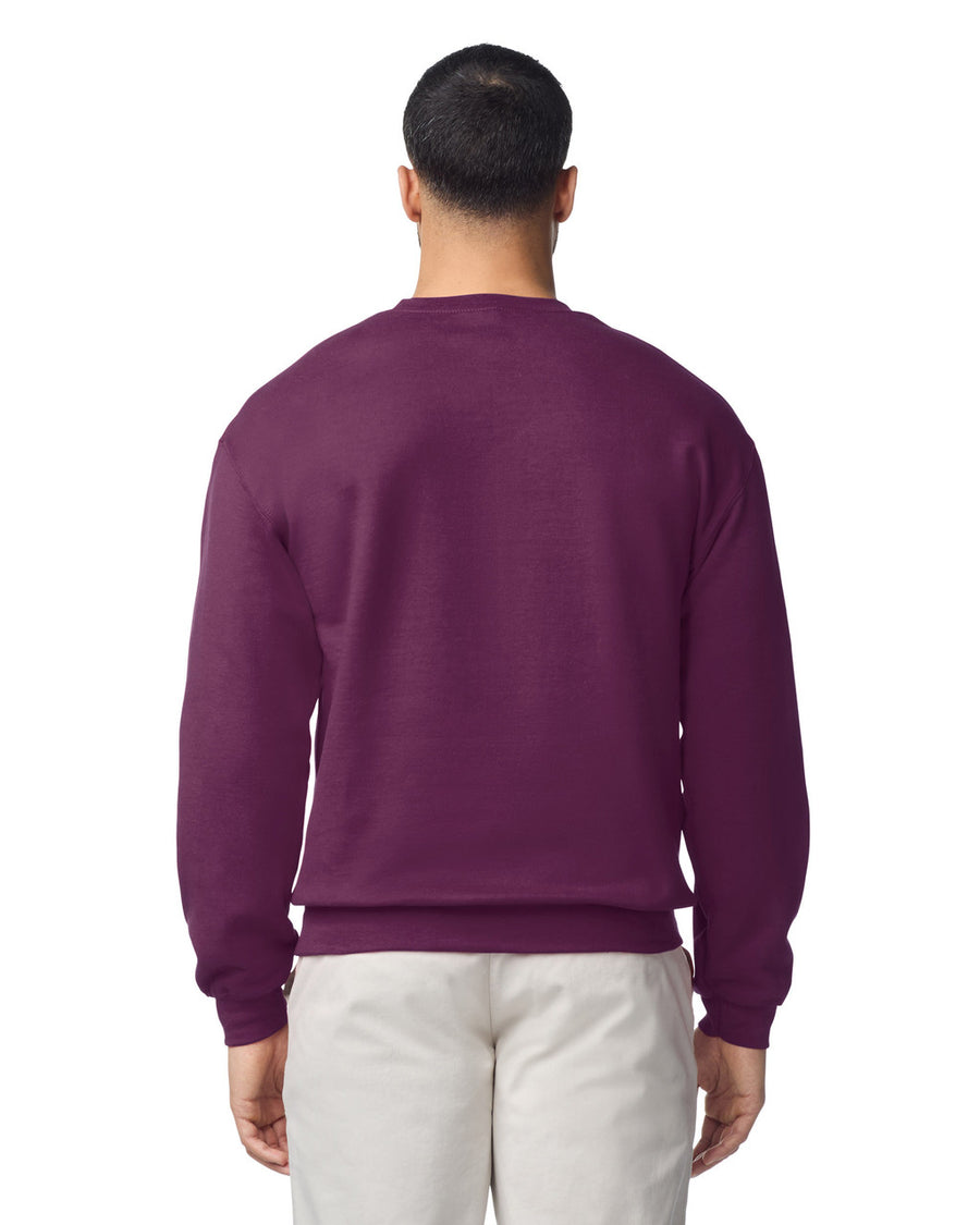 Gildan G180 Heavy Blend Crewneck Sweatshirt - Maroon - model back