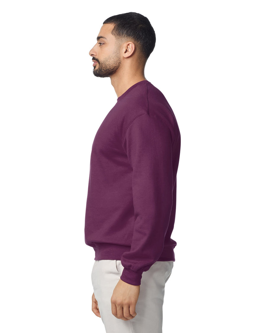 Gildan G180 Heavy Blend Crewneck Sweatshirt - Maroon - model side