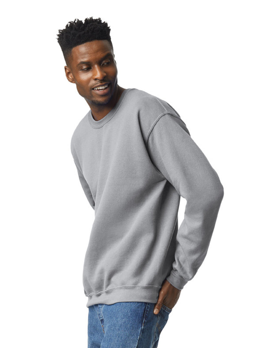 Gildan G180 Heavy Blend Crewneck Sweatshirt - Sport Grey - model side