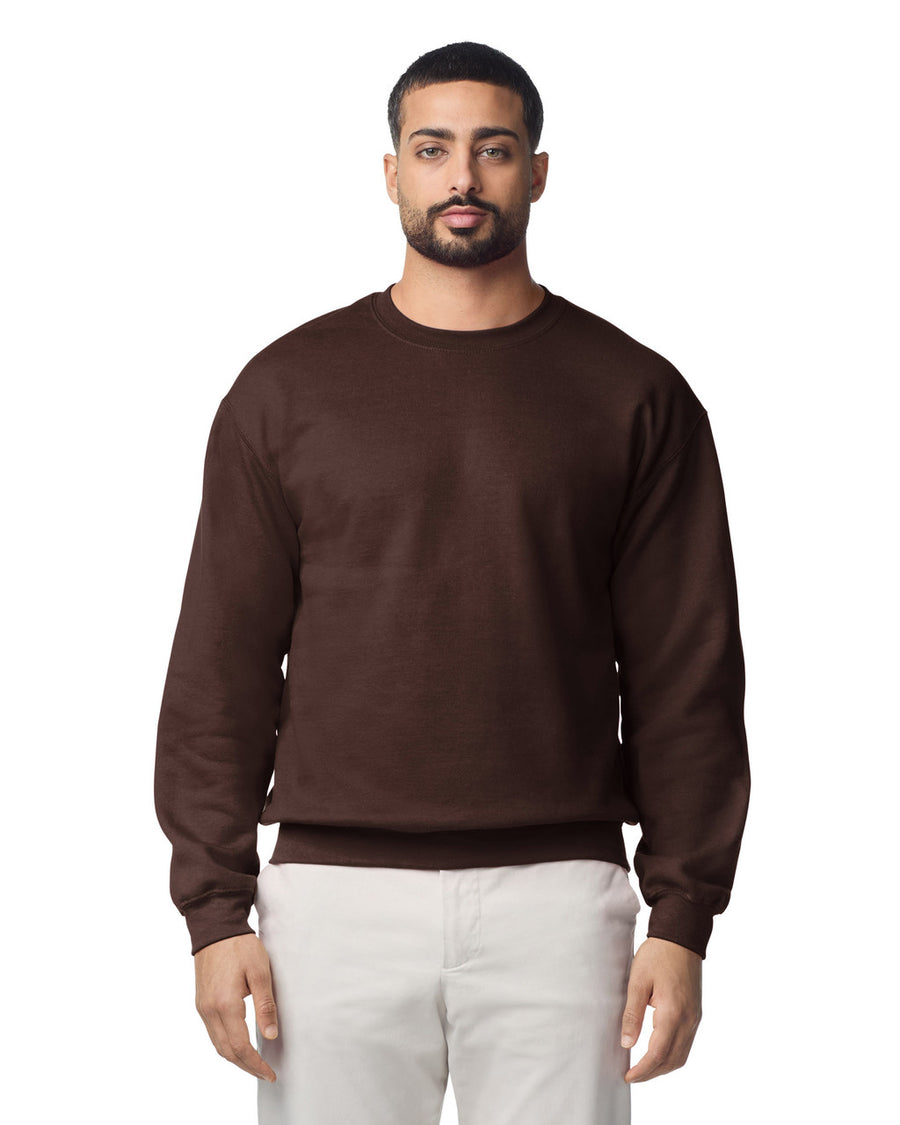 Gildan G180 Heavy Blend Crewneck Sweatshirt - Dark Chocolate - model front