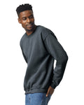 Gildan G180 Heavy Blend Crewneck Sweatshirt - Dark Heather - model side