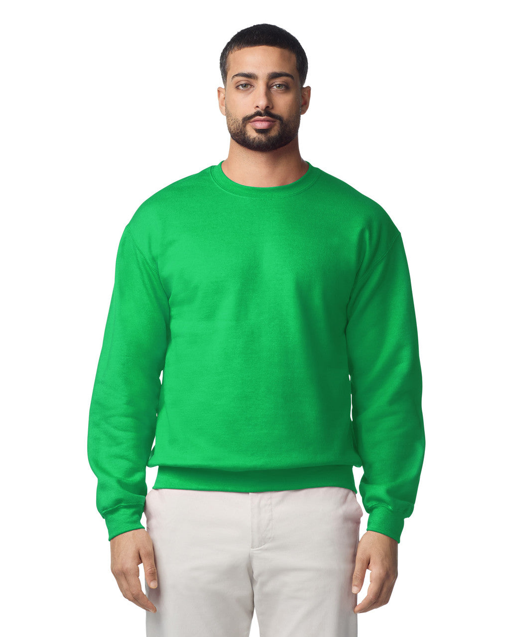 Gildan G180 Heavy Blend Crewneck Sweatshirt - Irish Green - model front