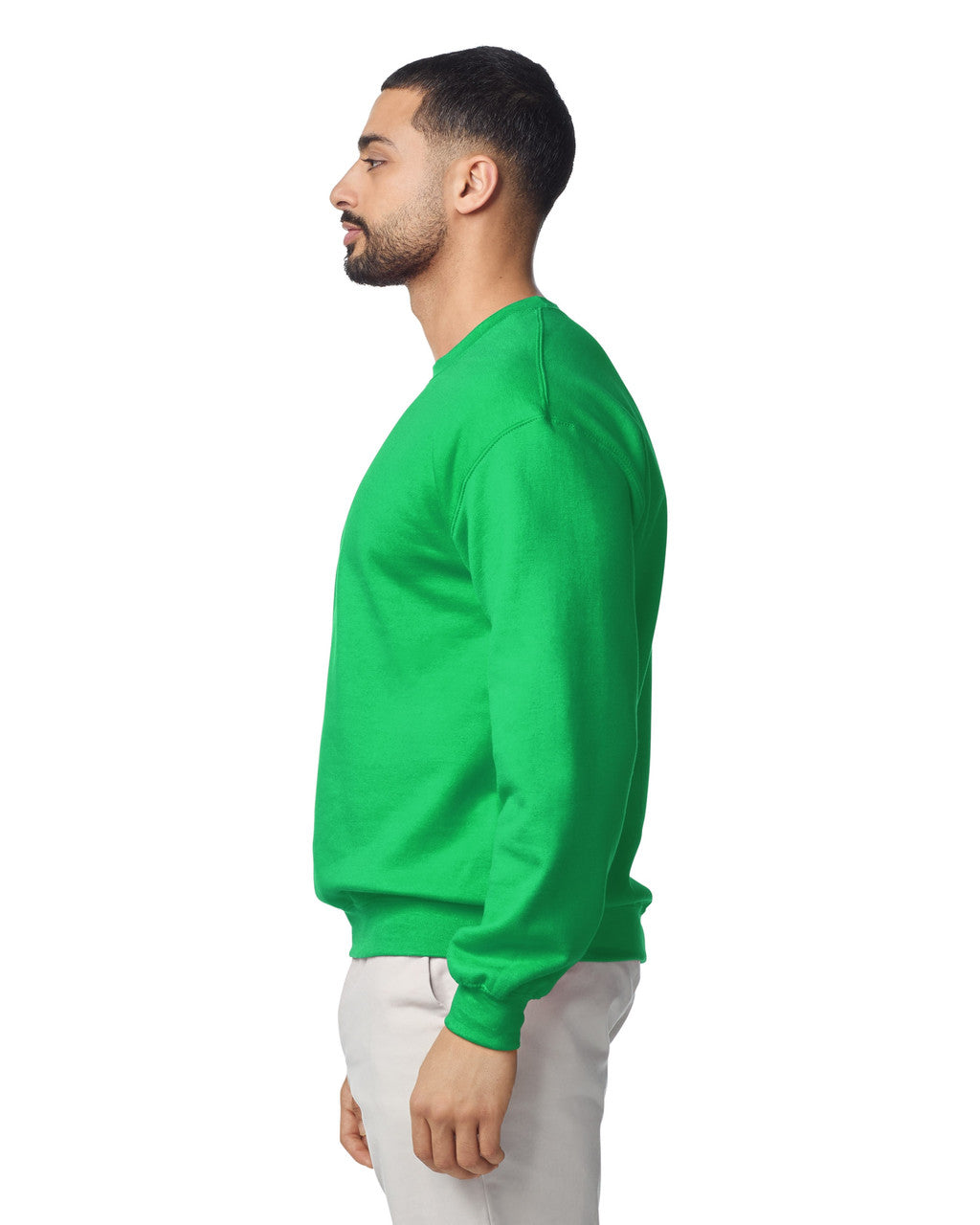 Gildan G180 Heavy Blend Crewneck Sweatshirt - Irish Green - model side