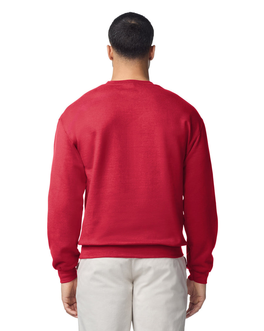 Gildan G180 Heavy Blend Crewneck Sweatshirt - Cherry Red - model back