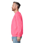 Gildan G180 Heavy Blend Crewneck Sweatshirt - Safety Pink - model side