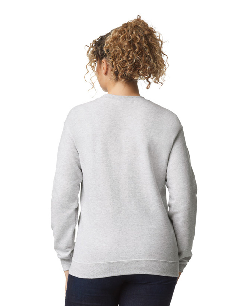 Gildan G180 Heavy Blend Crewneck Sweatshirt - Ash - model back