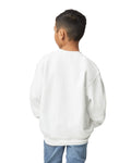 Gildan 18000B Youth Heavy Blend Crewneck Sweatshirt - White - model back