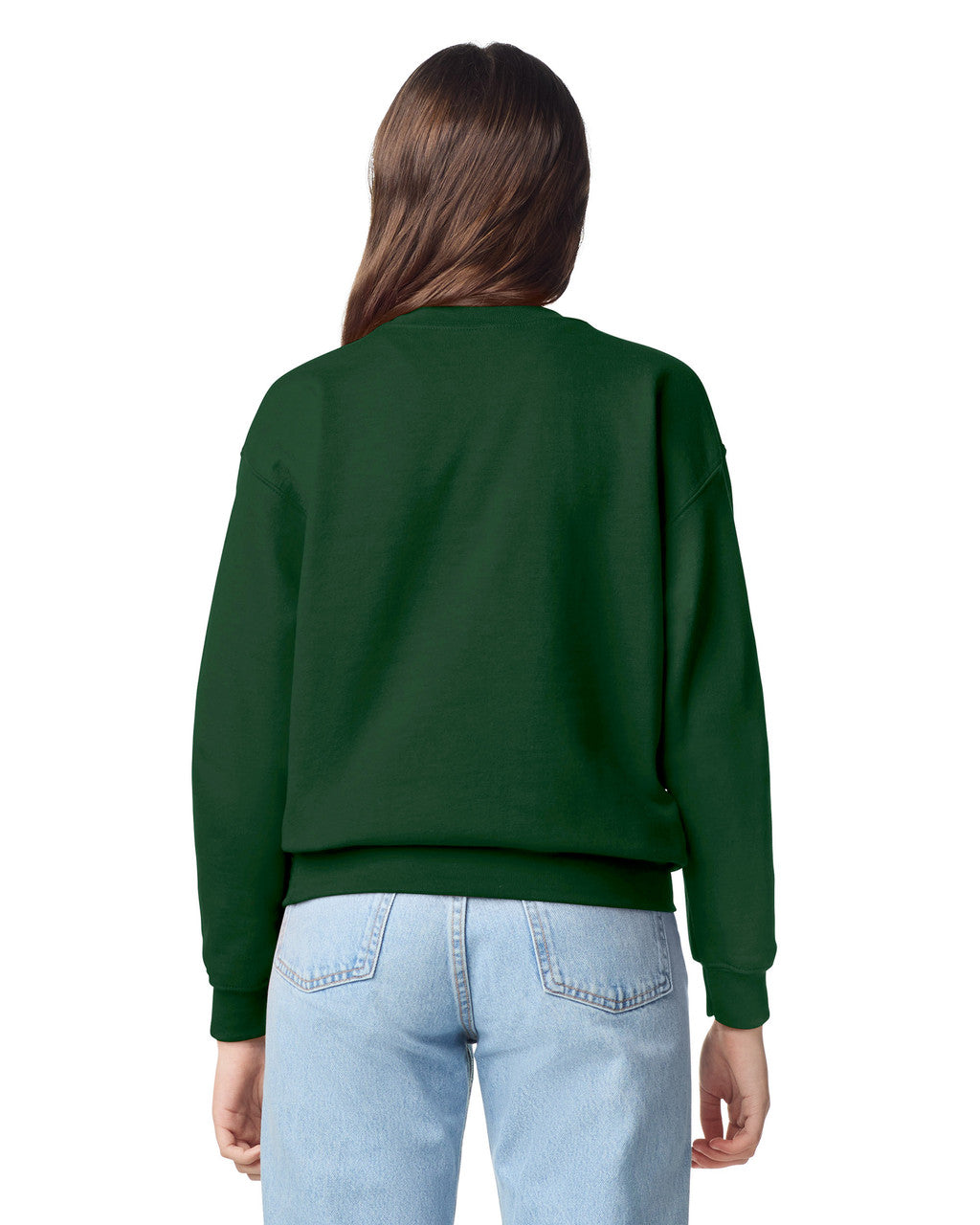 Gildan 18000B Youth Heavy Blend Crewneck Sweatshirt - Forest - model back