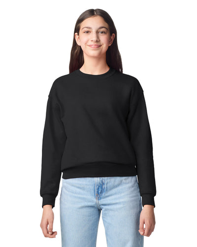 Gildan 18000B Youth Heavy Blend Crewneck Sweatshirt - Black - model front
