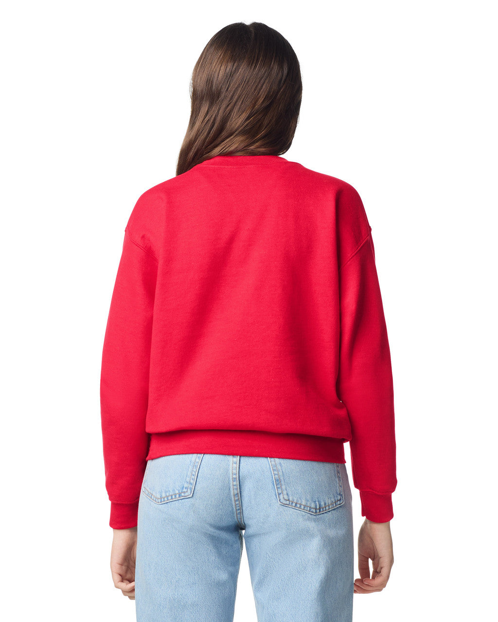 Gildan 18000B Youth Heavy Blend Crewneck Sweatshirt - Red - model back