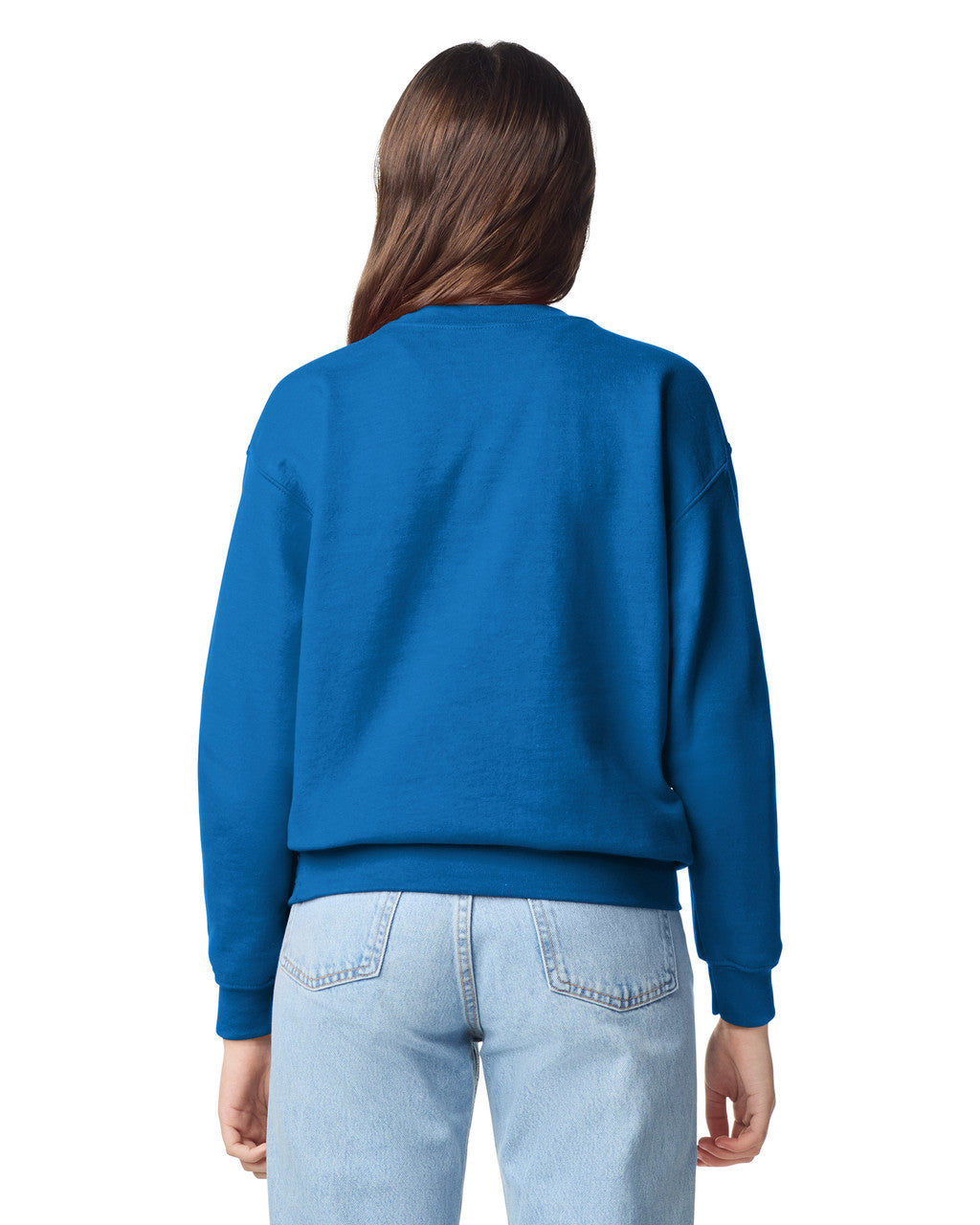 Gildan 18000B Youth Heavy Blend Crewneck Sweatshirt - Royal - model back
