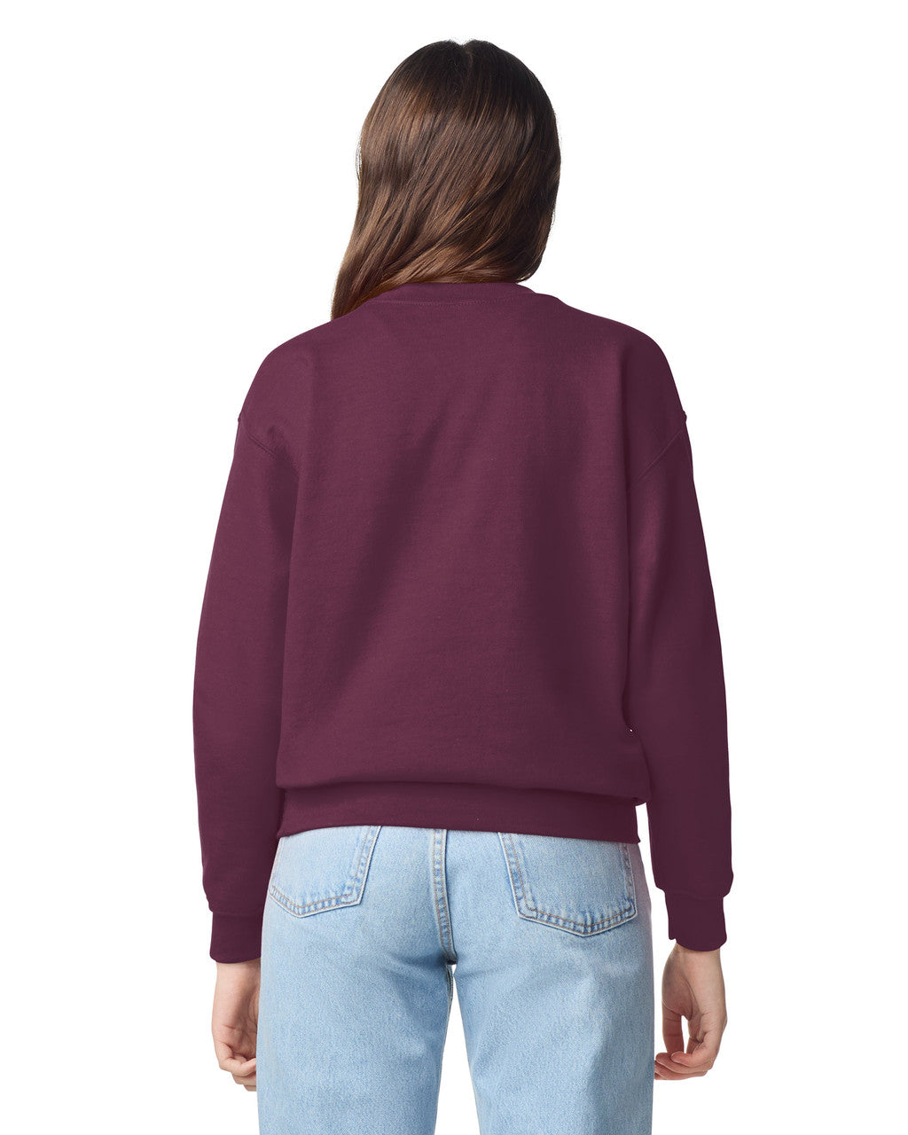 Gildan 18000B Youth Heavy Blend Crewneck Sweatshirt - Maroon - model back