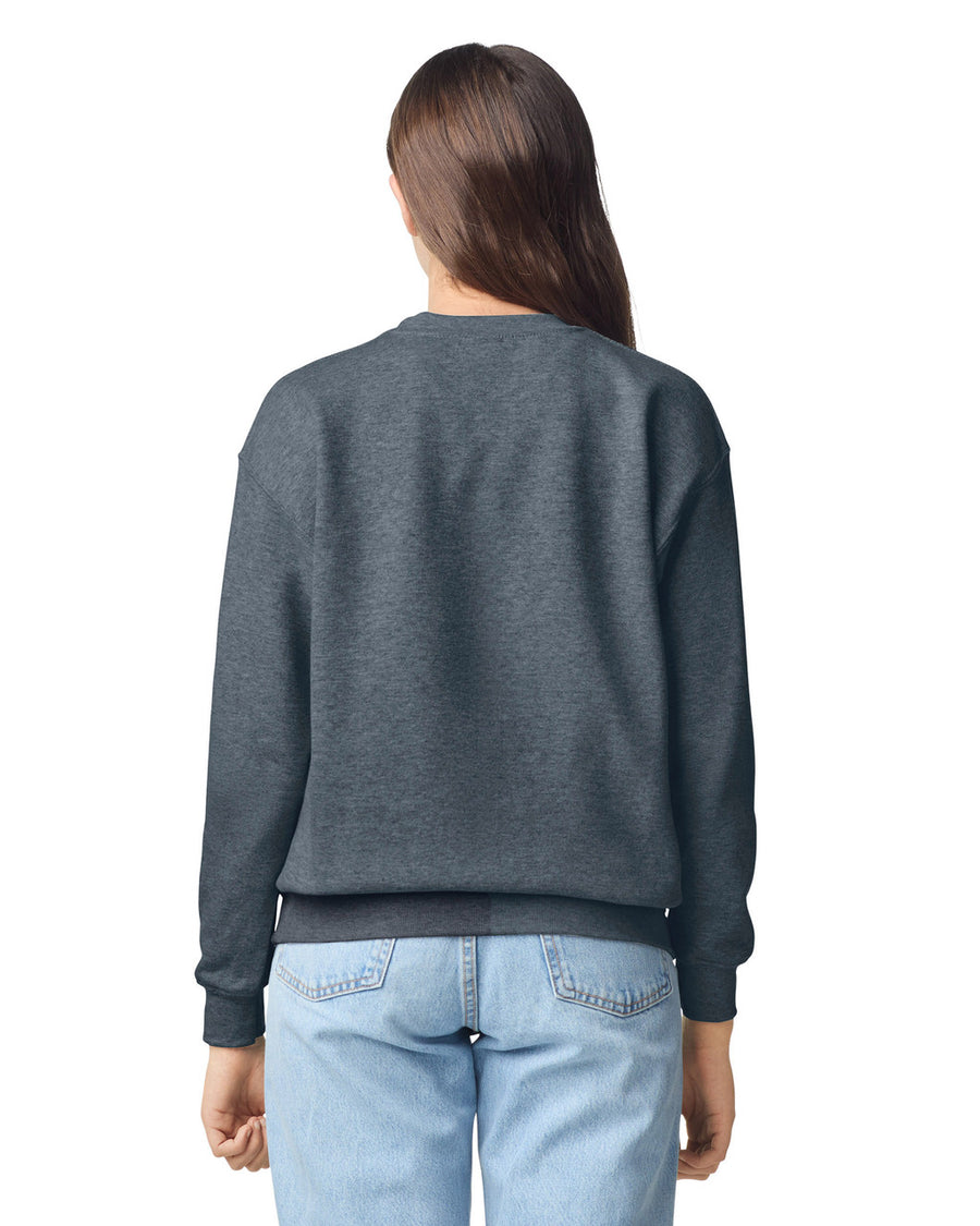 Gildan 18000B Youth Heavy Blend Crewneck Sweatshirt - Dark Heather - model back