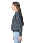 Gildan 18000B Youth Heavy Blend Crewneck Sweatshirt - Dark Heather - model side