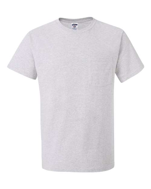 Jerzees 29MPR Unisex Dri-Power 50/50 Pocket T-Shirt - Ash - front